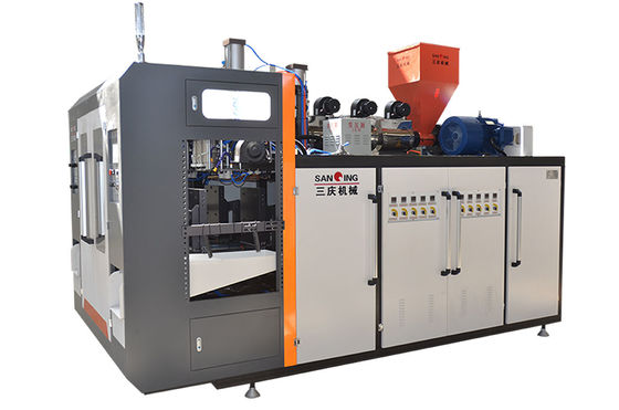 Kualitas  CE Jar Blow Molding Machine 2 Die Heads Plastic Water Bottle Blowing Machine 11kw Pabrik